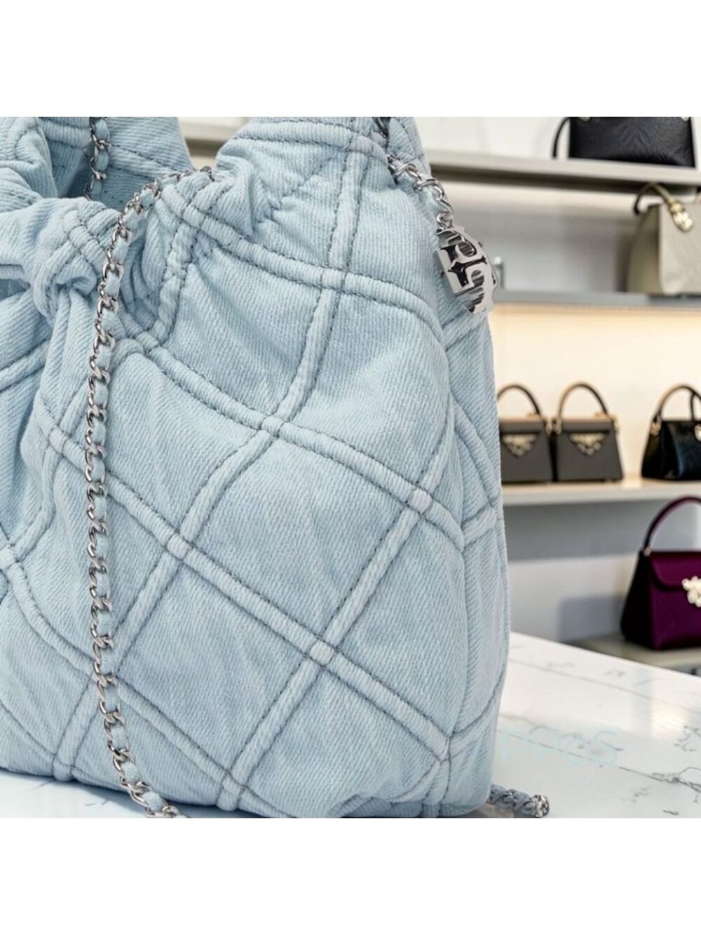 NEW!! TORY BURCH FLEMING SOFT DENIM HOBO BAG/SHOULDER BAG 623T277P - Picture 3 of 9